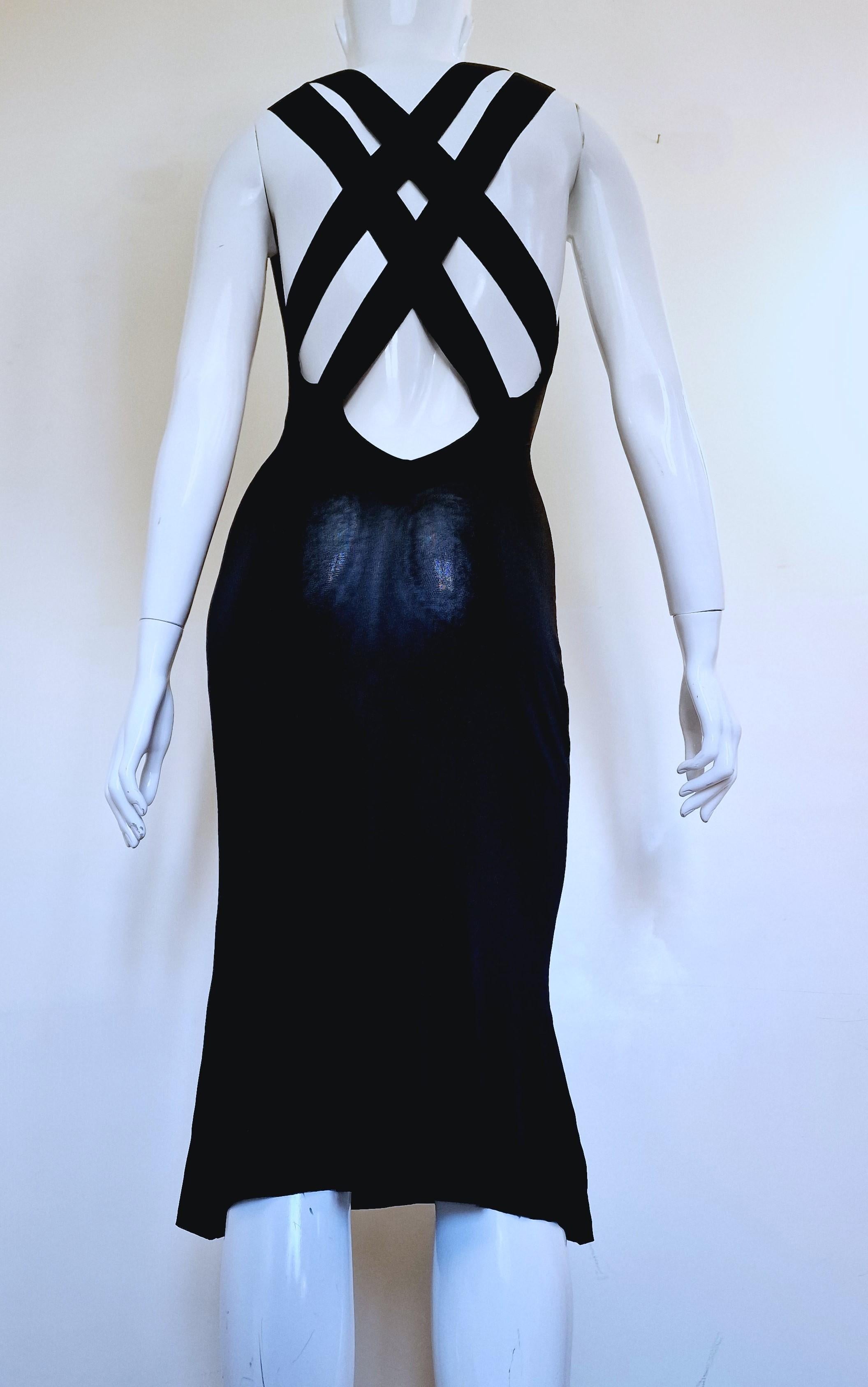 Alexander McQueen Open Back Straps Bondage Cut Out Cutout Small Medium Dress For Sale 5