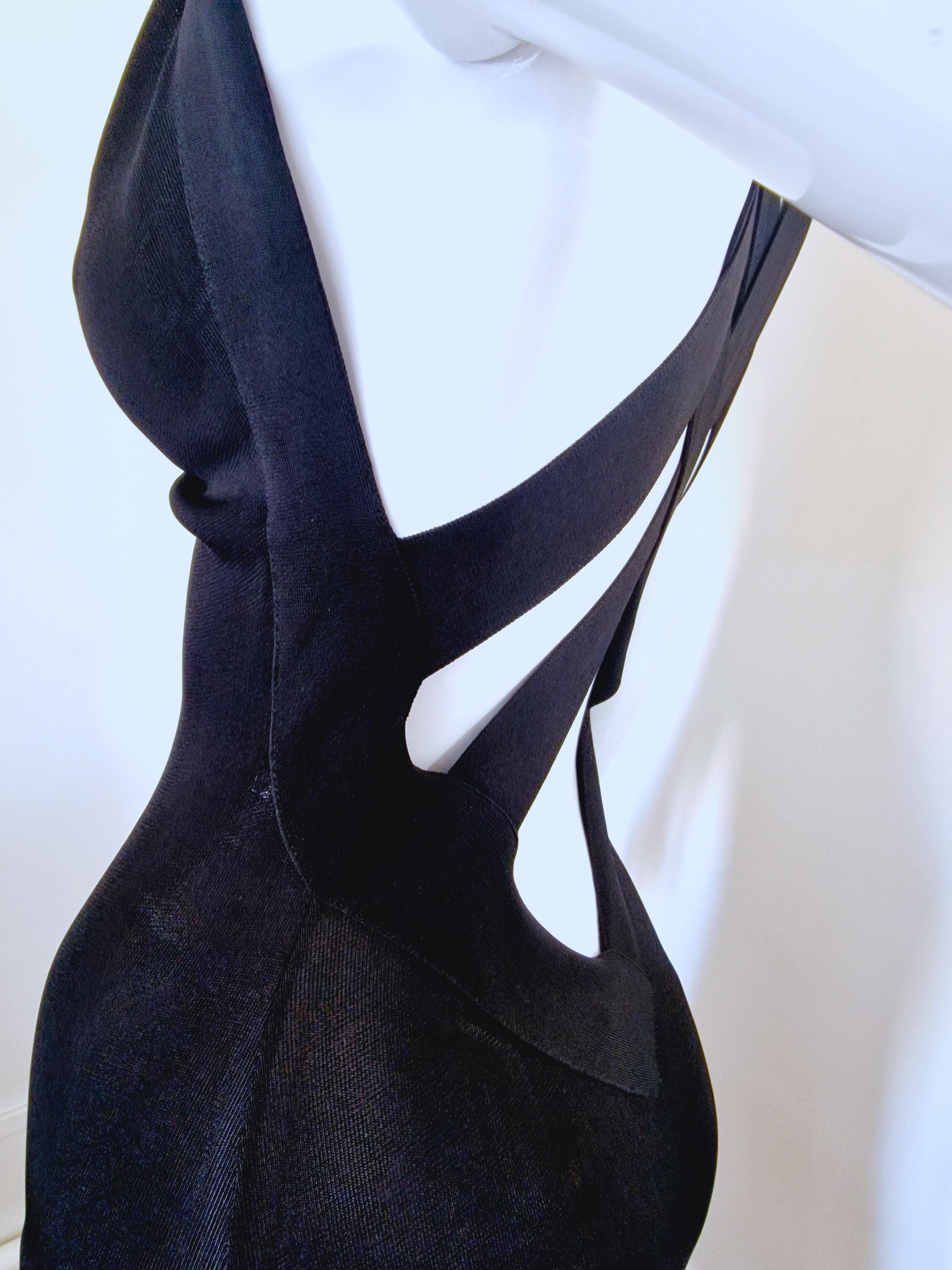 Alexander McQueen Open Back Straps Bondage Cut Out Small Medium Dress en vente 10