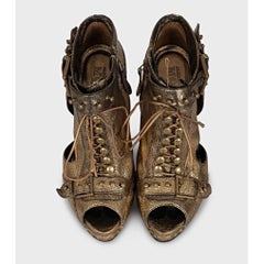 Alexander McQueen - Bottines en cuir à bout ouvert - Taille 39