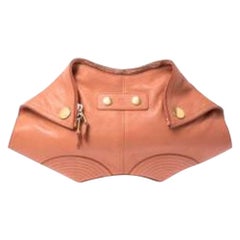 Alexander McQueen Orange Leather Medium De Manta Clutch