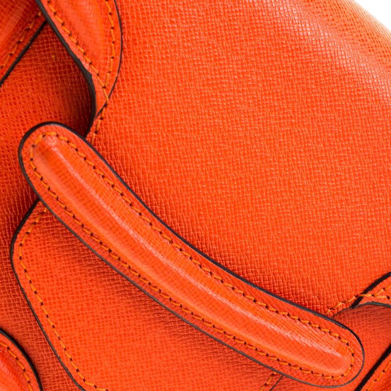 Alexander McQueen Orange Leather Mini Heroine Chain Crossbody Bag 3