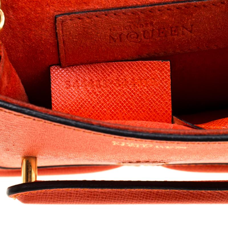 Women's Alexander McQueen Orange Leather Mini Heroine Chain Crossbody Bag