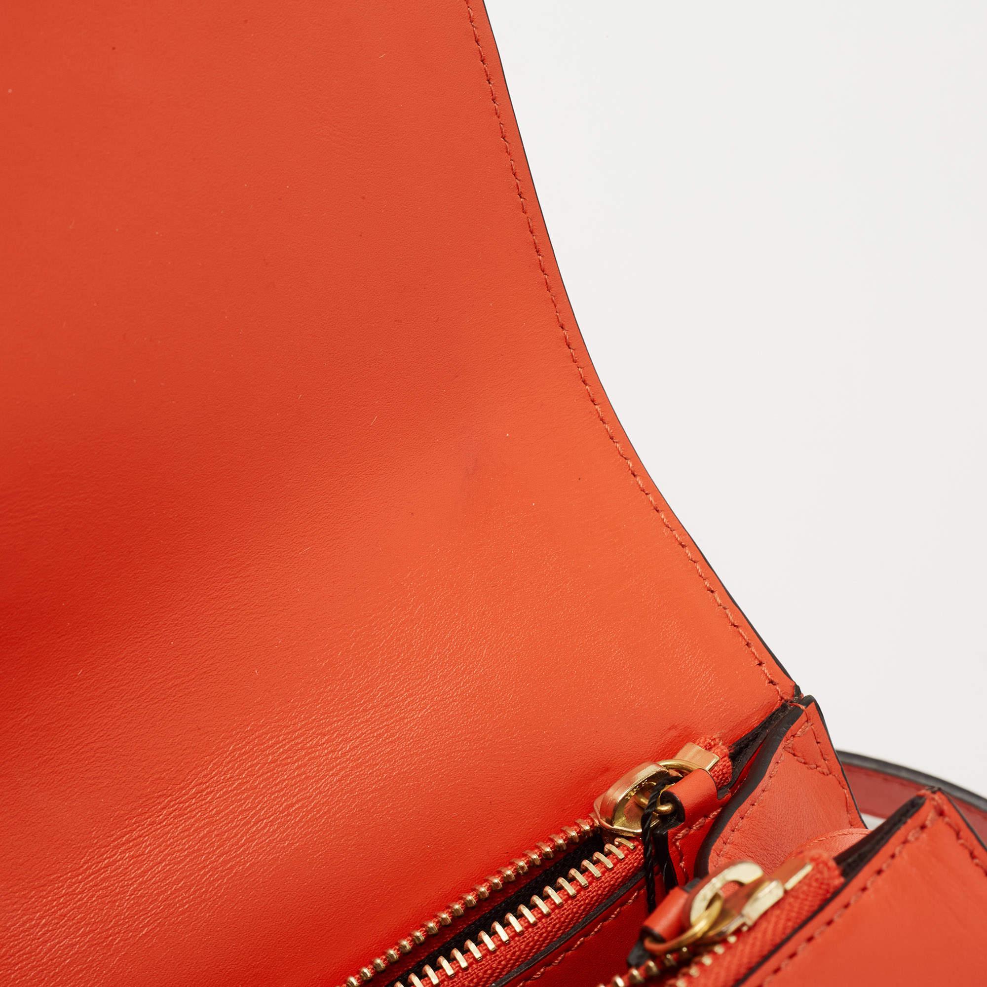 Alexander McQueen Orange Leder-Umhängetasche mit Totenkopf 6