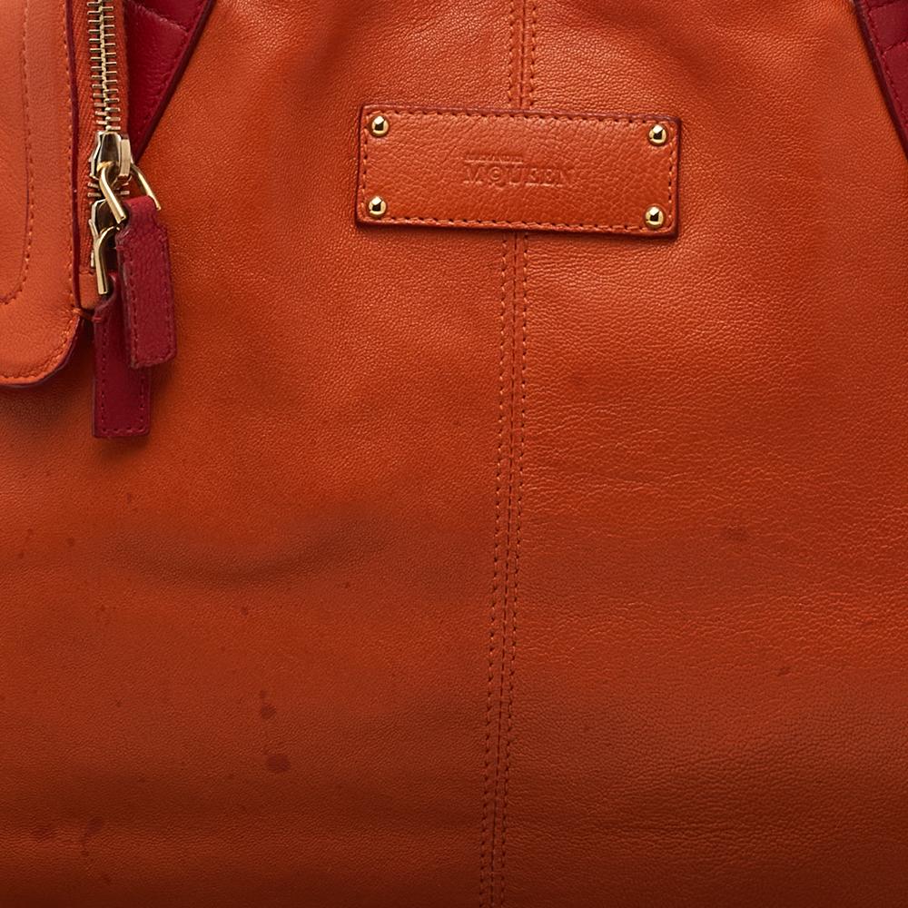 Women's Alexander McQueen Orange/Red Leather De Manta Tote