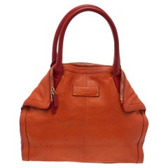 Alexander McQueen Orange/Red Leather De Manta Tote