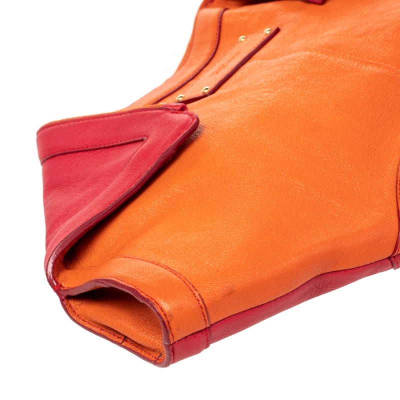 Women's Alexander McQueen Orange/Red Leather Medium De Manta Clutch