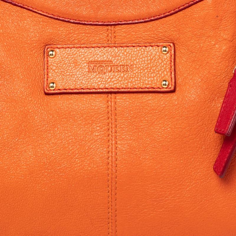 Alexander McQueen Orange/Red Leather Medium De Manta Clutch 2