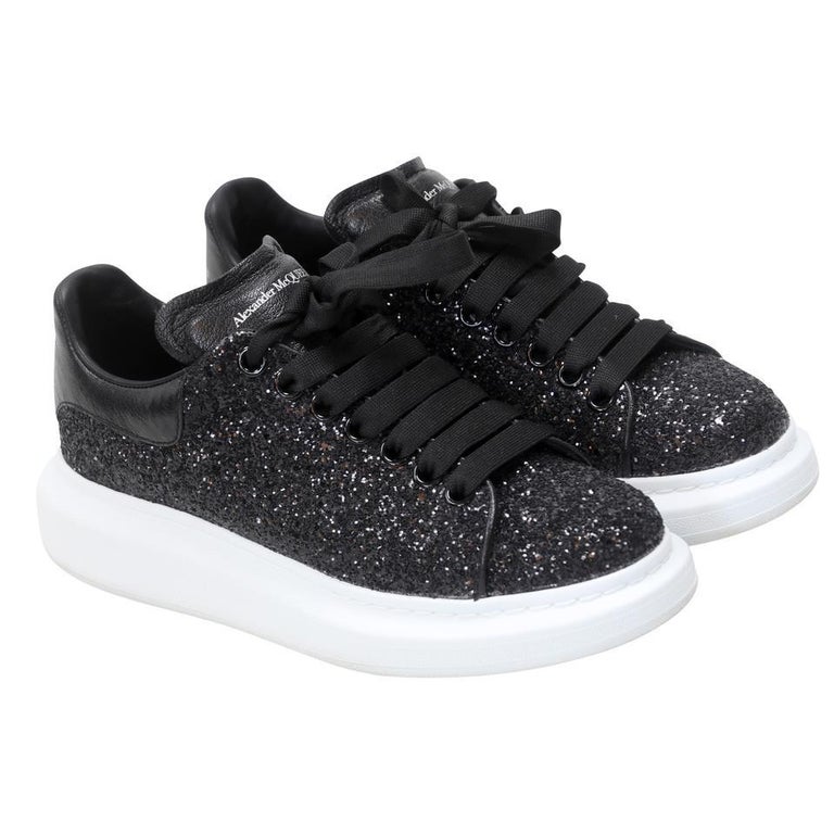 Alexander Mcqueen Oversized 38 Leather Glitter LowTop Sneakers AM
