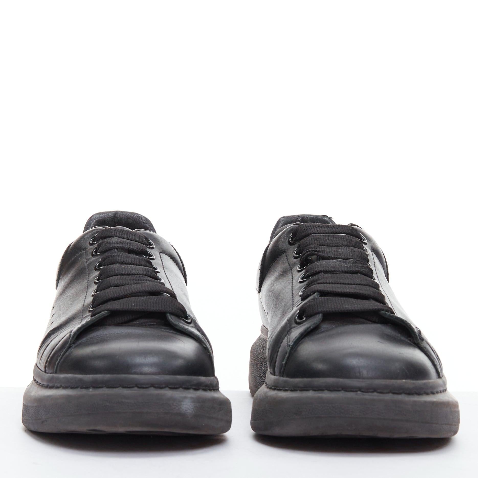 ALEXANDER MCQUEEN Oversized black leather chunky sneakers EU44 In Fair Condition For Sale In Hong Kong, NT