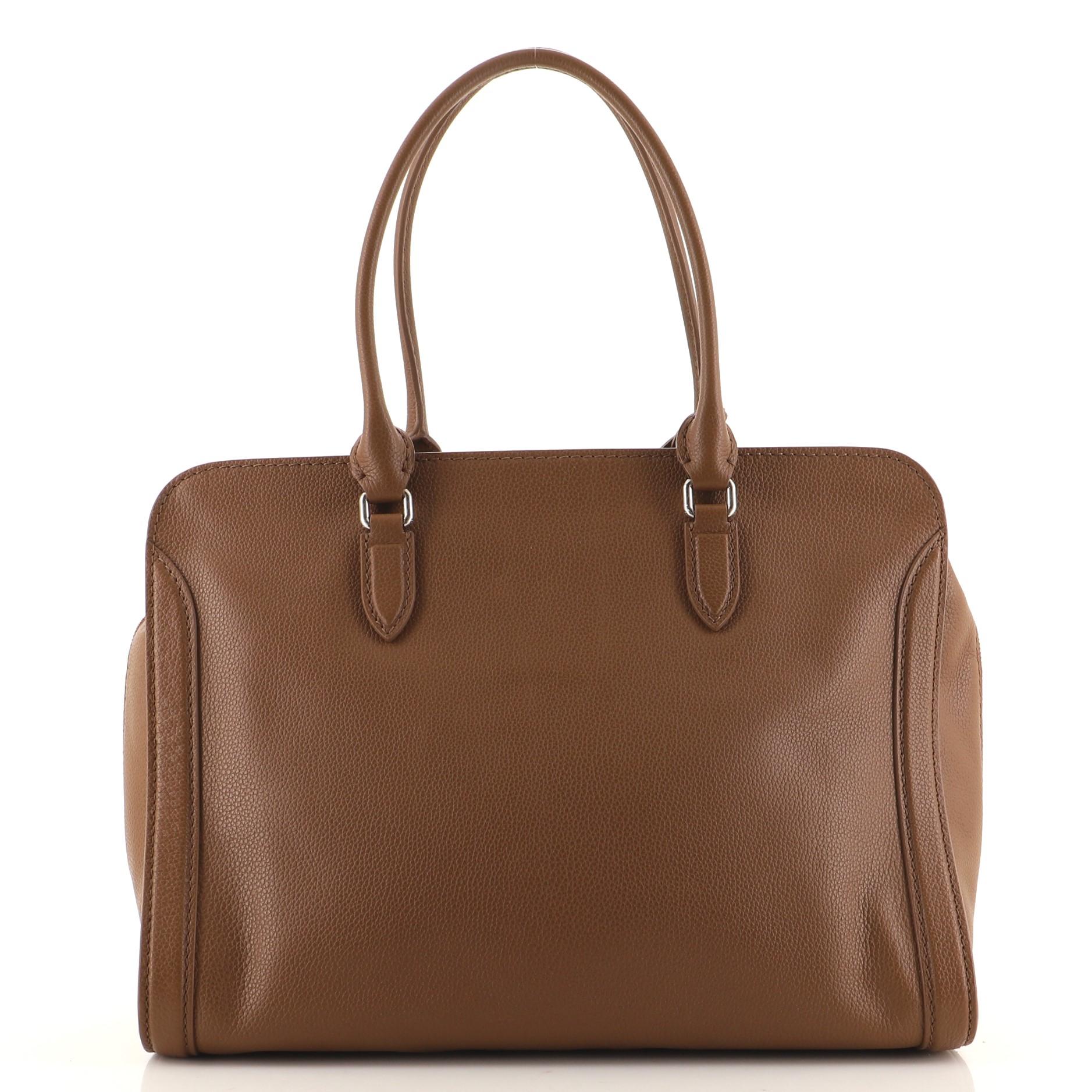 alexander mcqueen padlock leather satchel