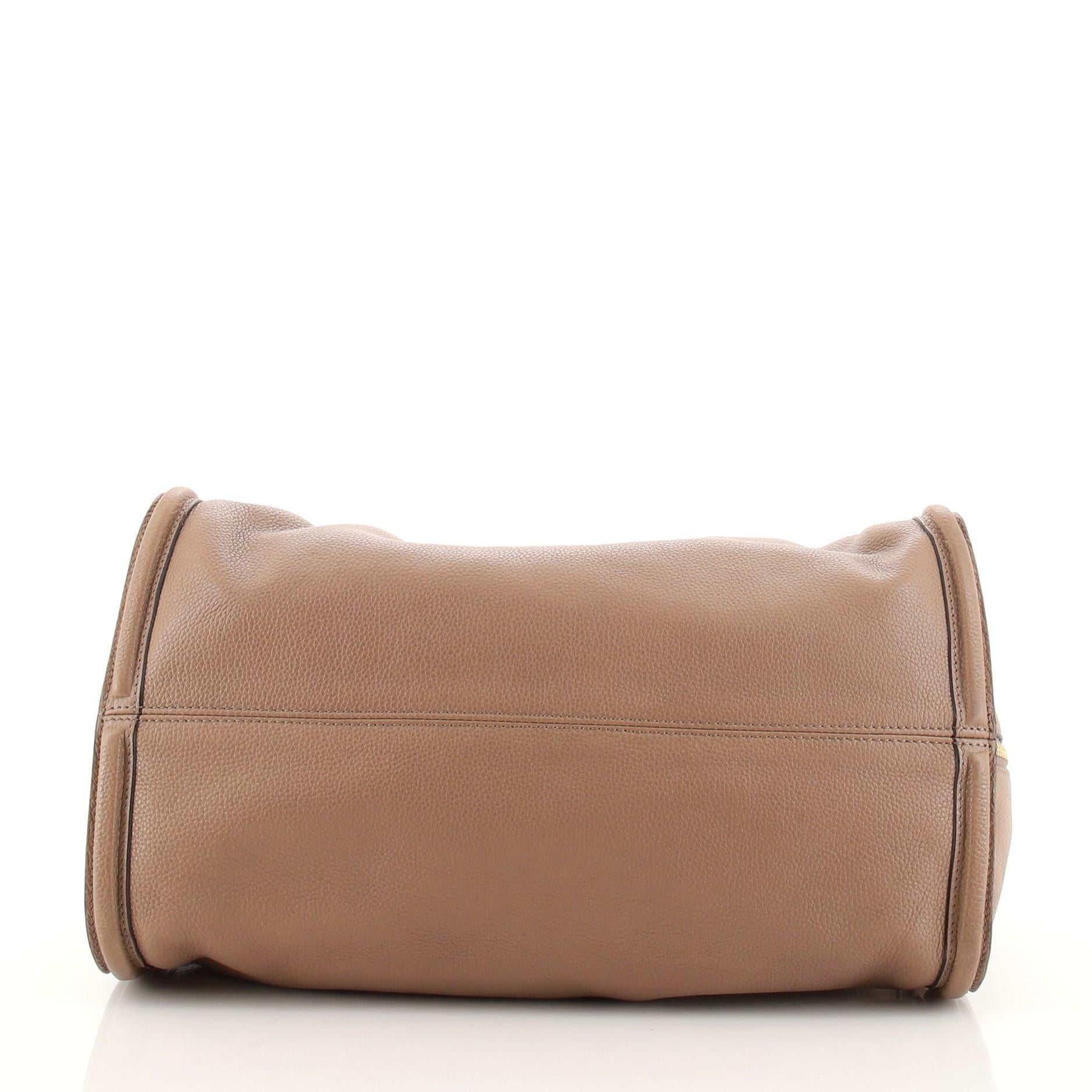 Brown Alexander McQueen Padlock Zip Around Tote Leather Medium