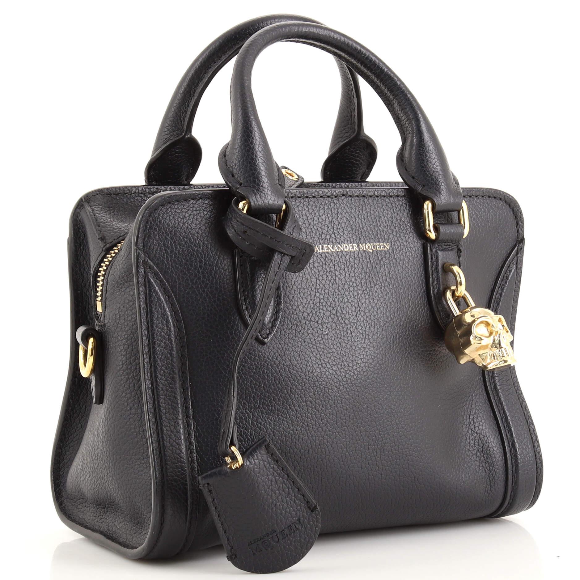 Alexander McQueen Padlock Zip Around Tote Leather Mini In Good Condition In NY, NY