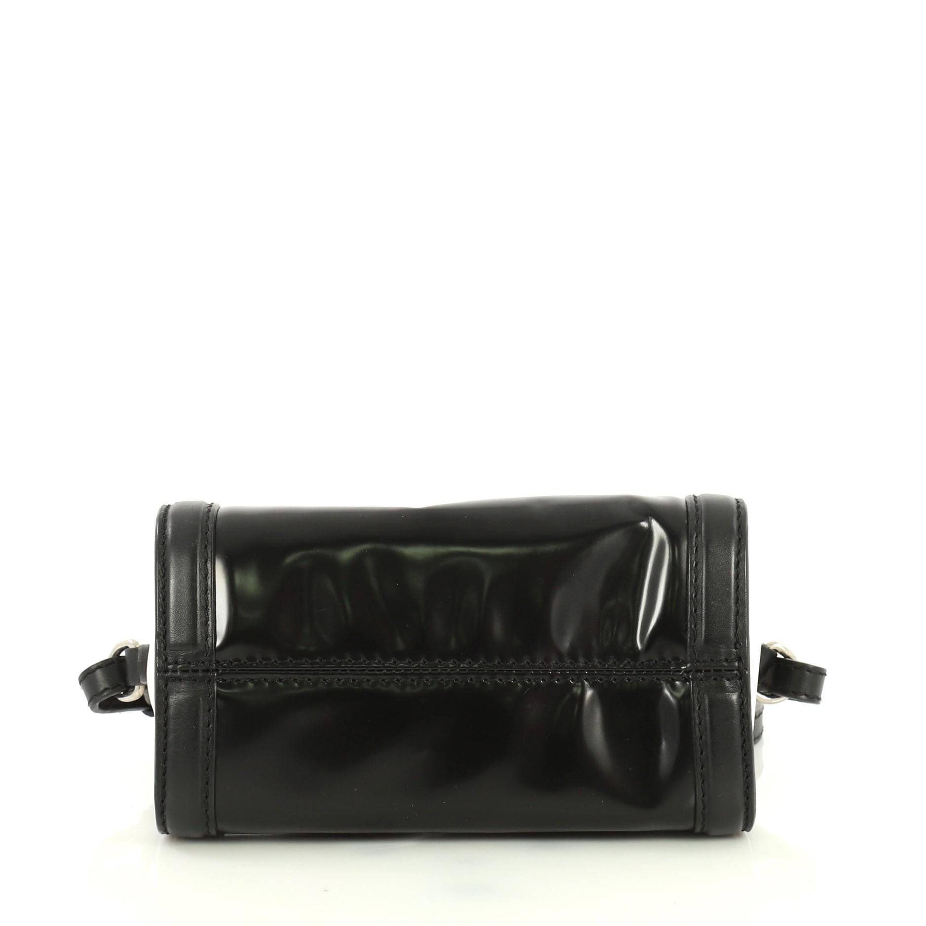 Black Alexander McQueen Padlock Zip Around Tote Leather Mini
