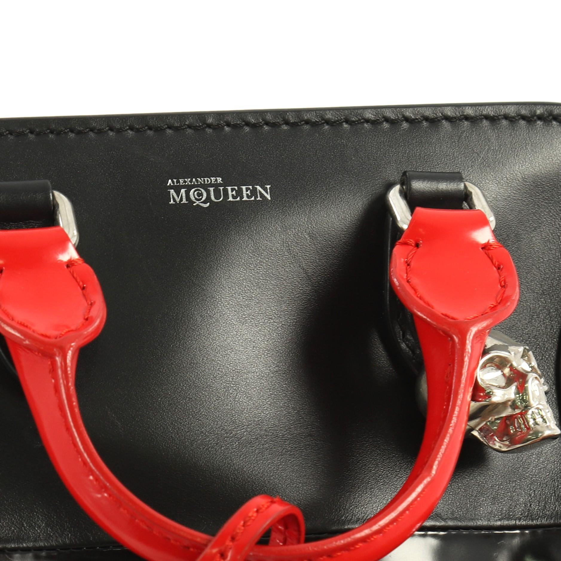 Alexander McQueen Padlock Zip Around Tote Leather Mini In Good Condition In NY, NY