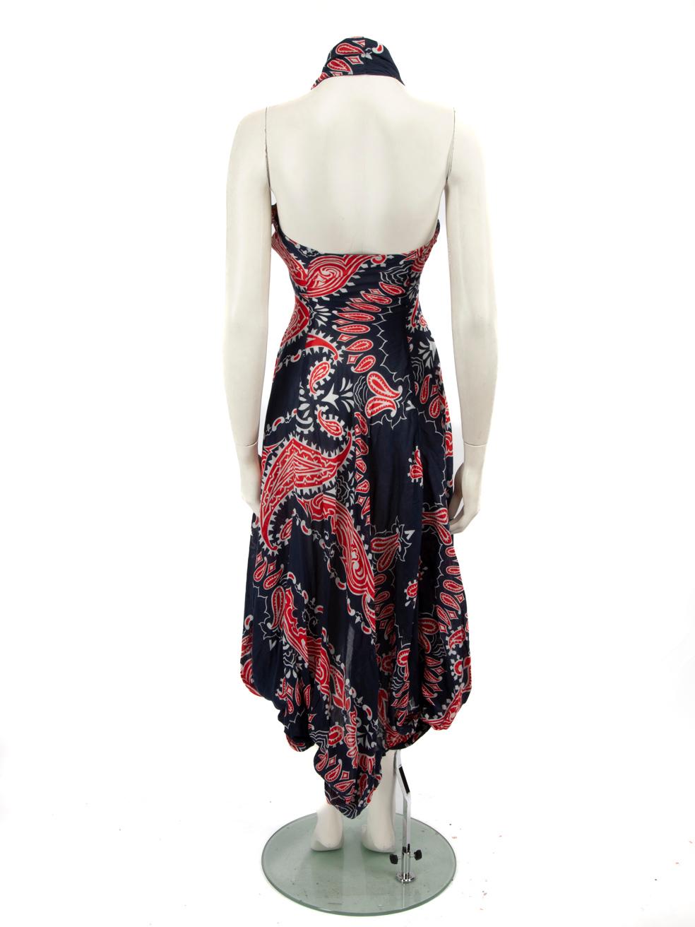 Black Alexander McQueen Paisley Halter Neck Midi Dress Size XS