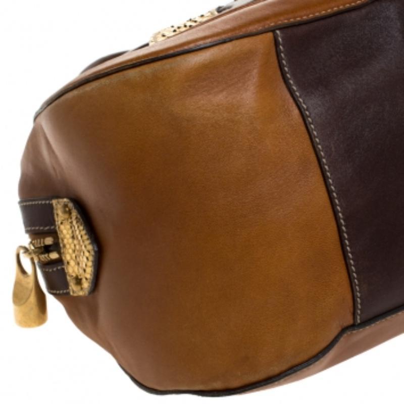 Alexander McQueen Paisley Leather and Snakeskin Hinge Turn Lock Satchel Damen im Angebot