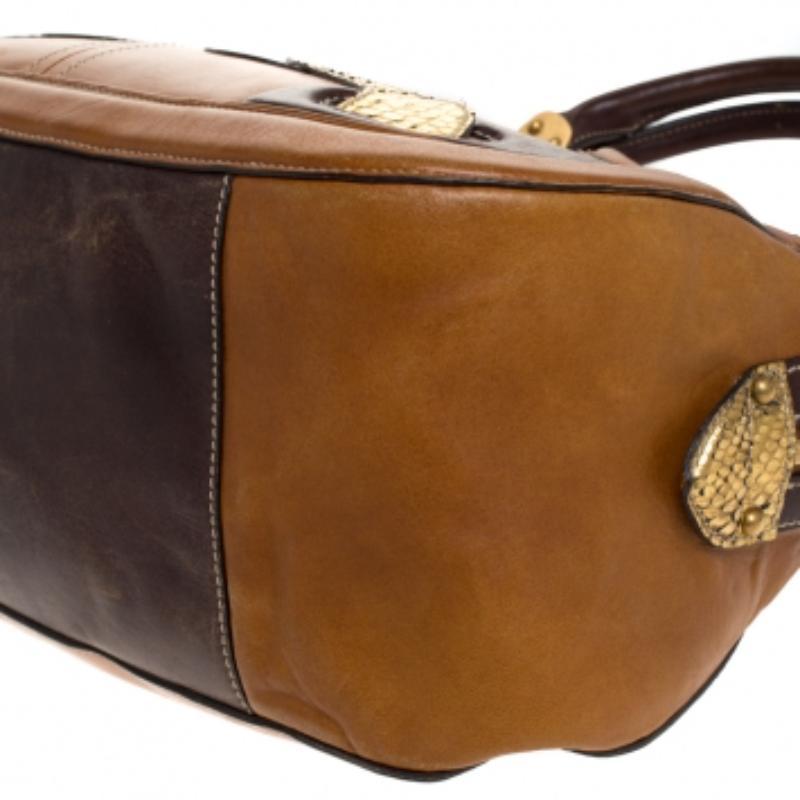 Alexander McQueen Paisley Leather and Snakeskin Hinge Turn Lock Satchel im Angebot 2