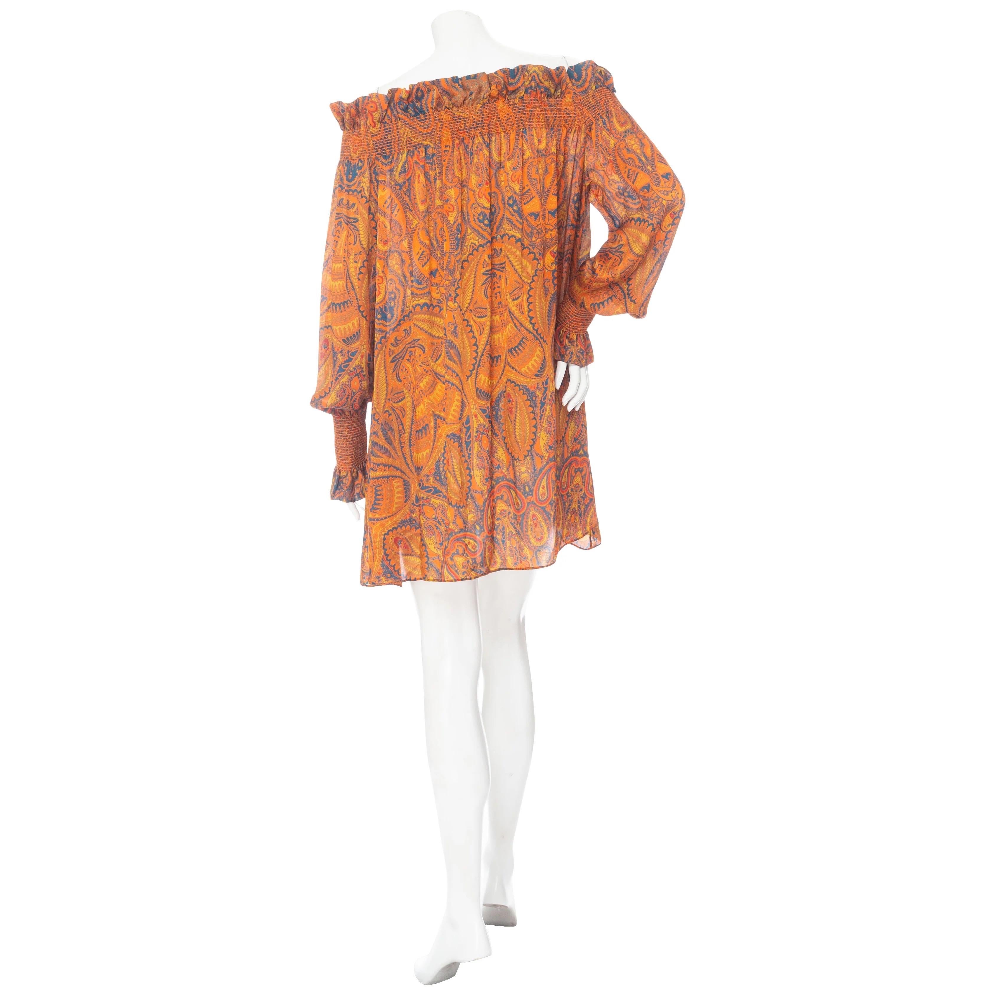 Alexander McQueen Paisley Print Shift Dress Spring2008 In Excellent Condition For Sale In Woodland Hills, CA