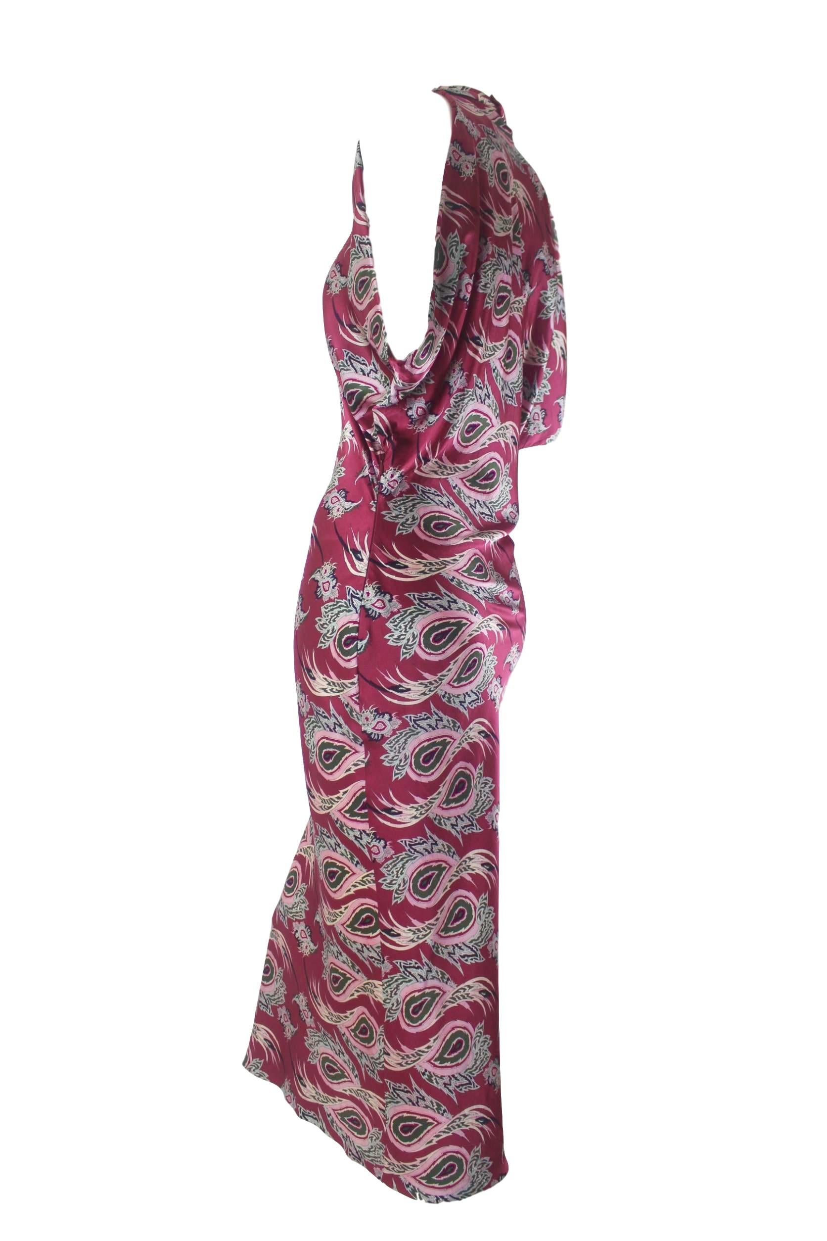 Alexander McQueen Paisley Silk Evening Dress 2001 For Sale 2