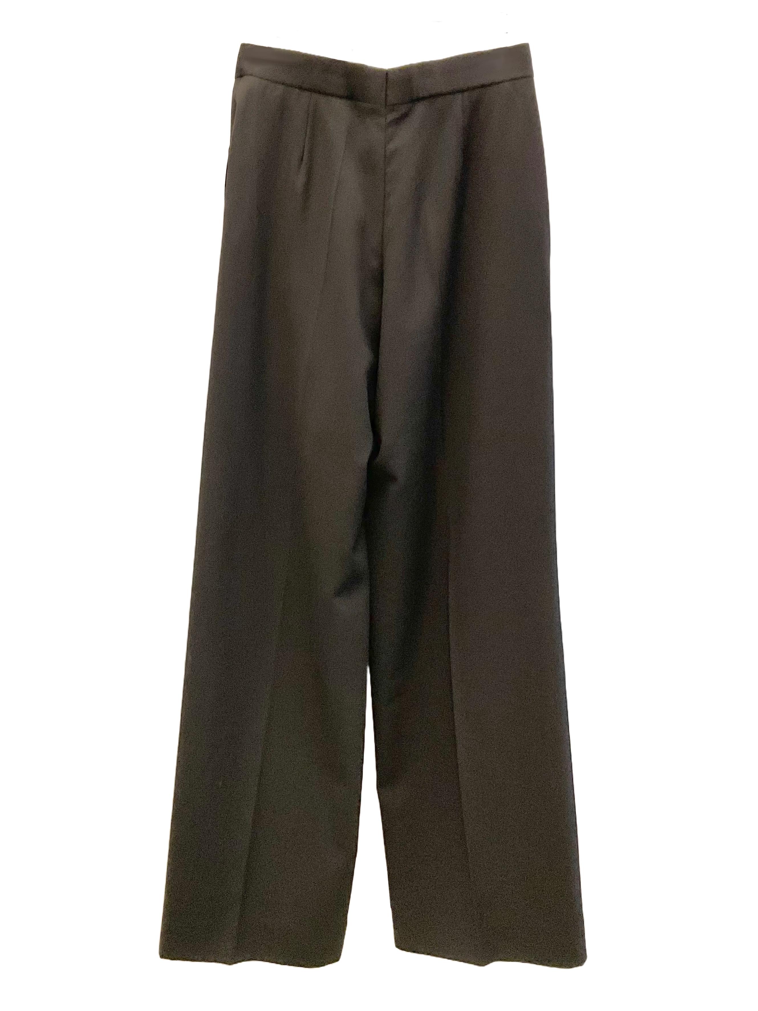 ALEXANDER McQUEEN Pantalon de tailleur noir en laine froide. Neuf - En vente à Milano, IT