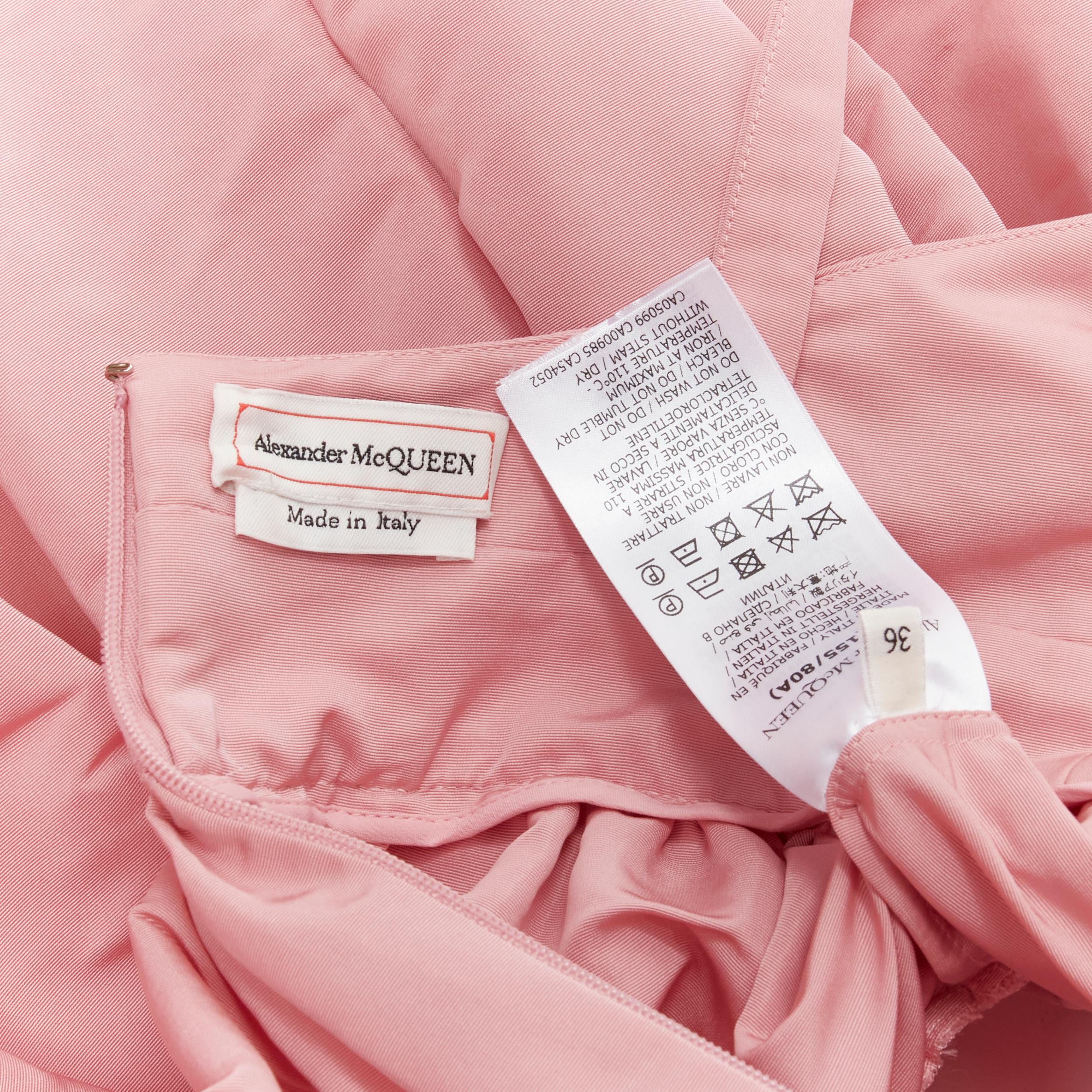 ALEXANDER MCQUEEN pastel pink taffeta puff skirt midi gown dress IT36 XS 7