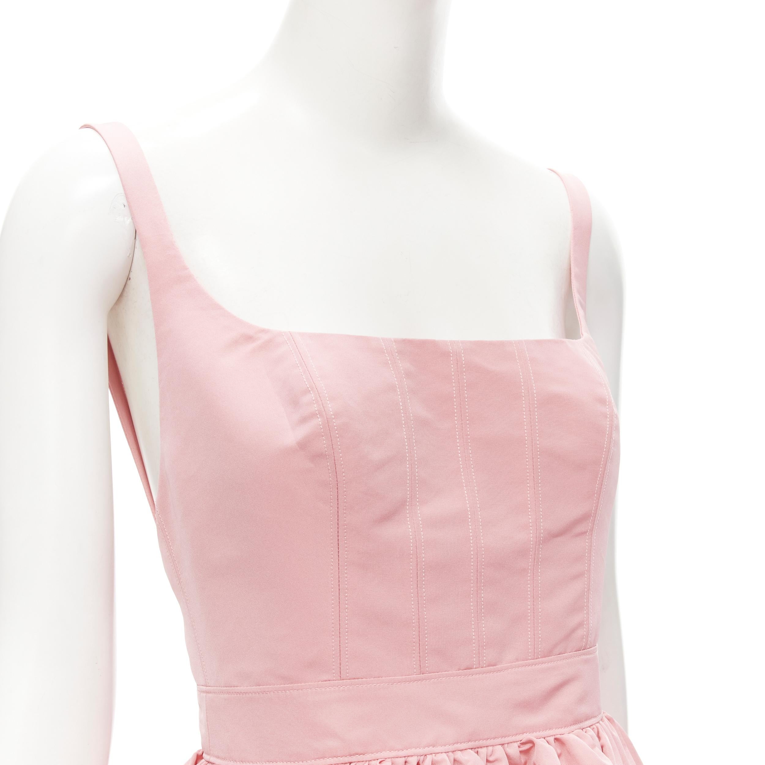ALEXANDER MCQUEEN pastel pink taffeta puff skirt midi gown dress IT36 XS 3