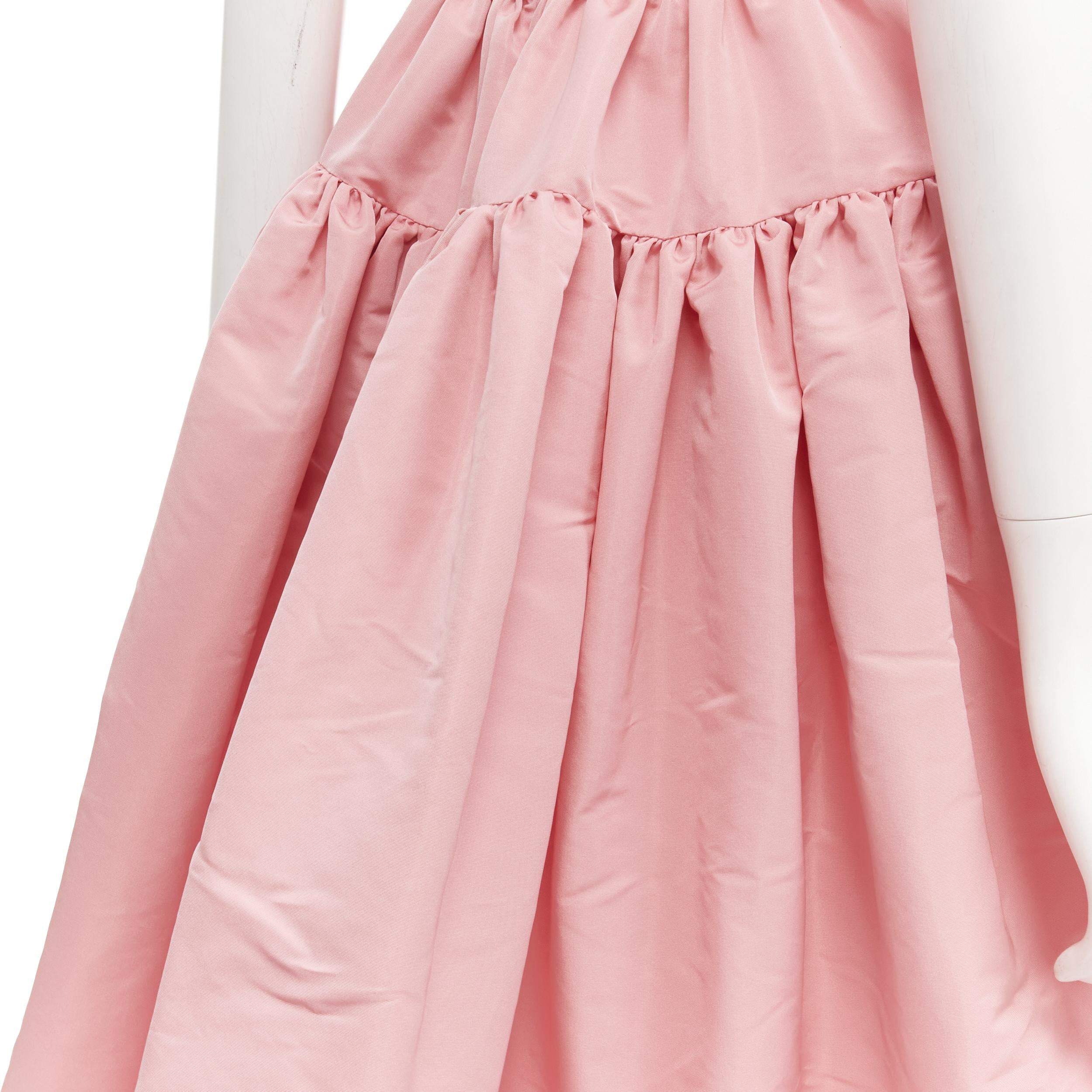 ALEXANDER MCQUEEN pastel pink taffeta puff skirt midi gown dress IT36 XS 4