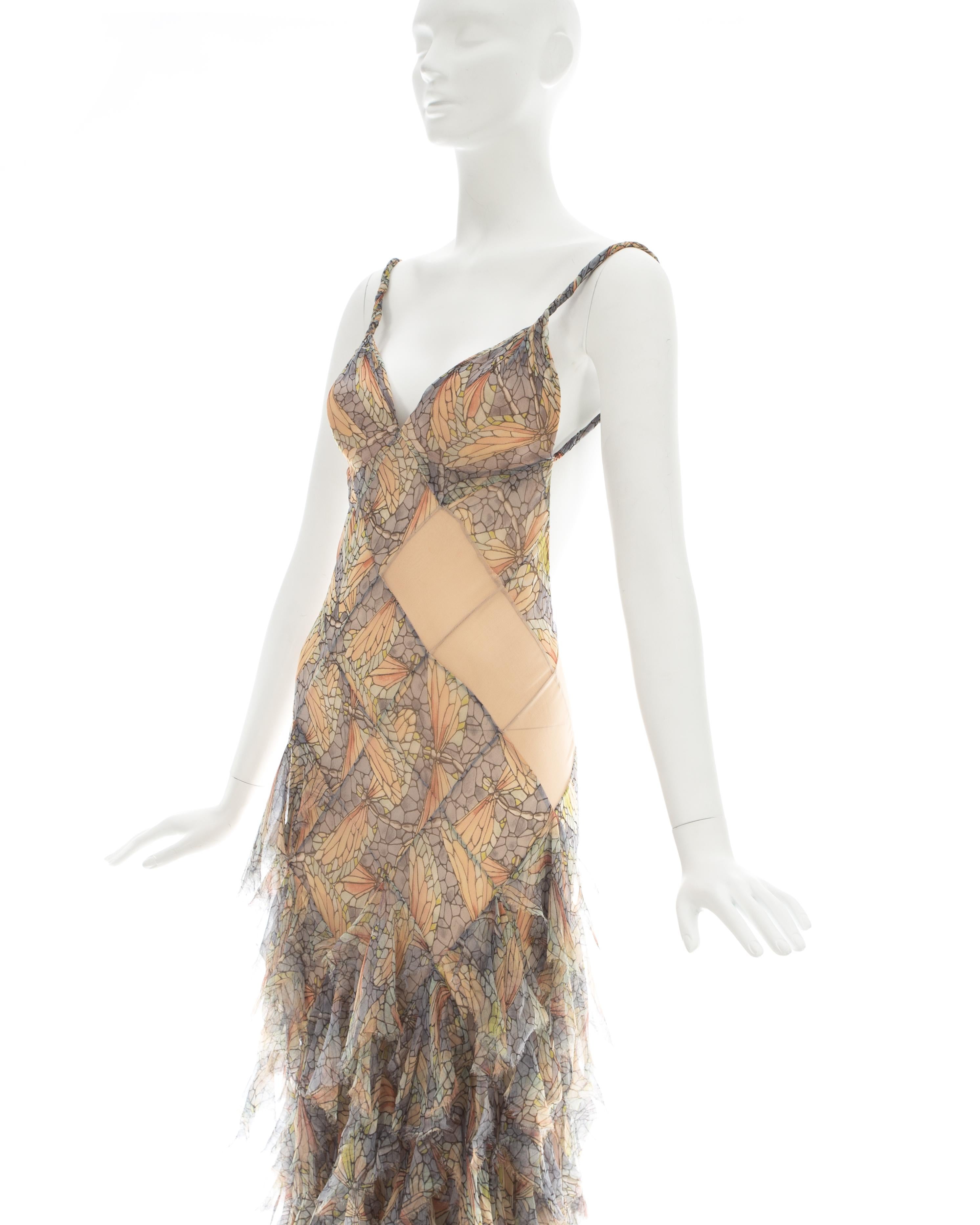 Alexander McQueen pastel printed silk chiffon patchwork evening dress, ca. 2004 In Good Condition In London, London
