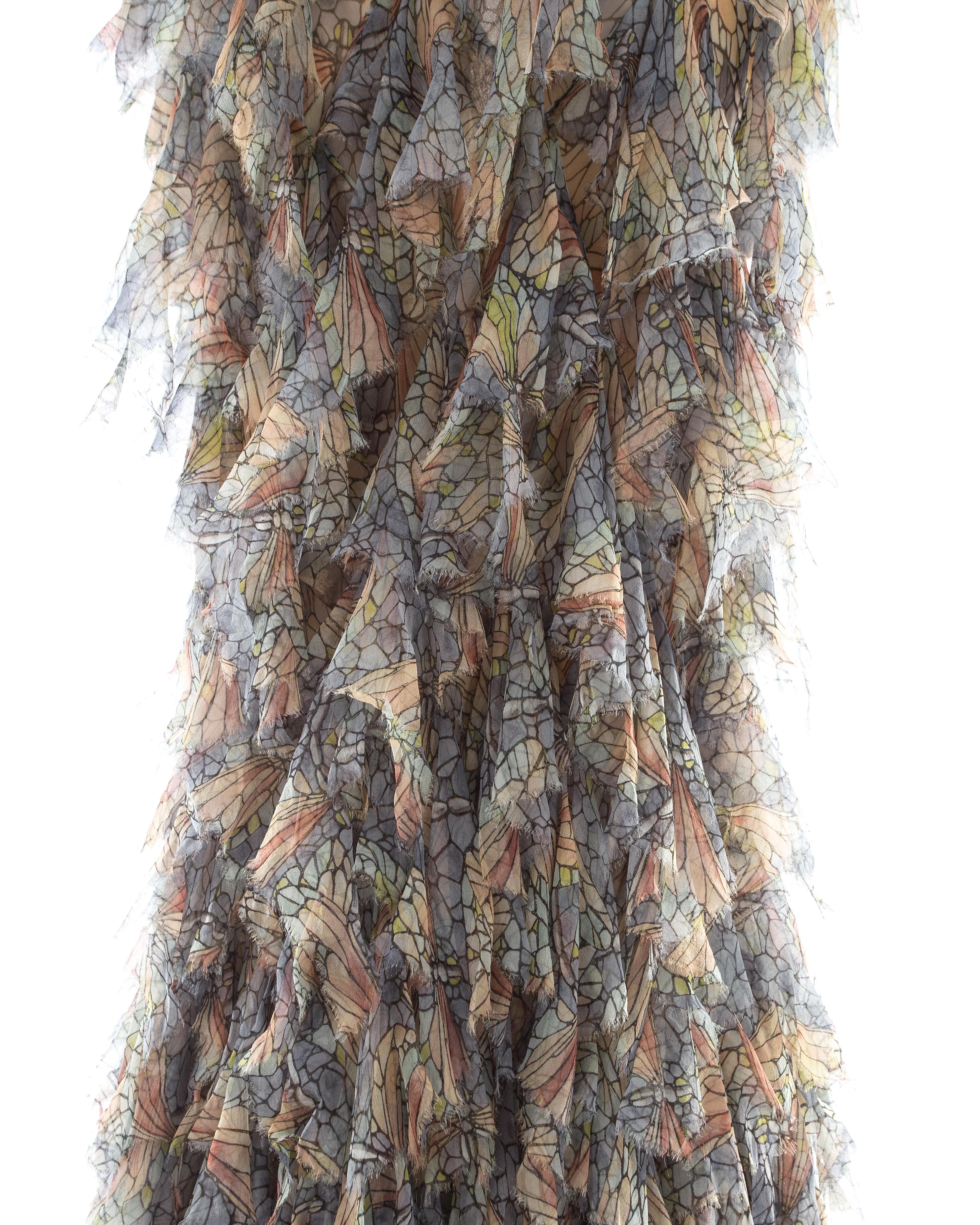 Alexander McQueen pastel printed silk chiffon patchwork evening dress, ca. 2004 2