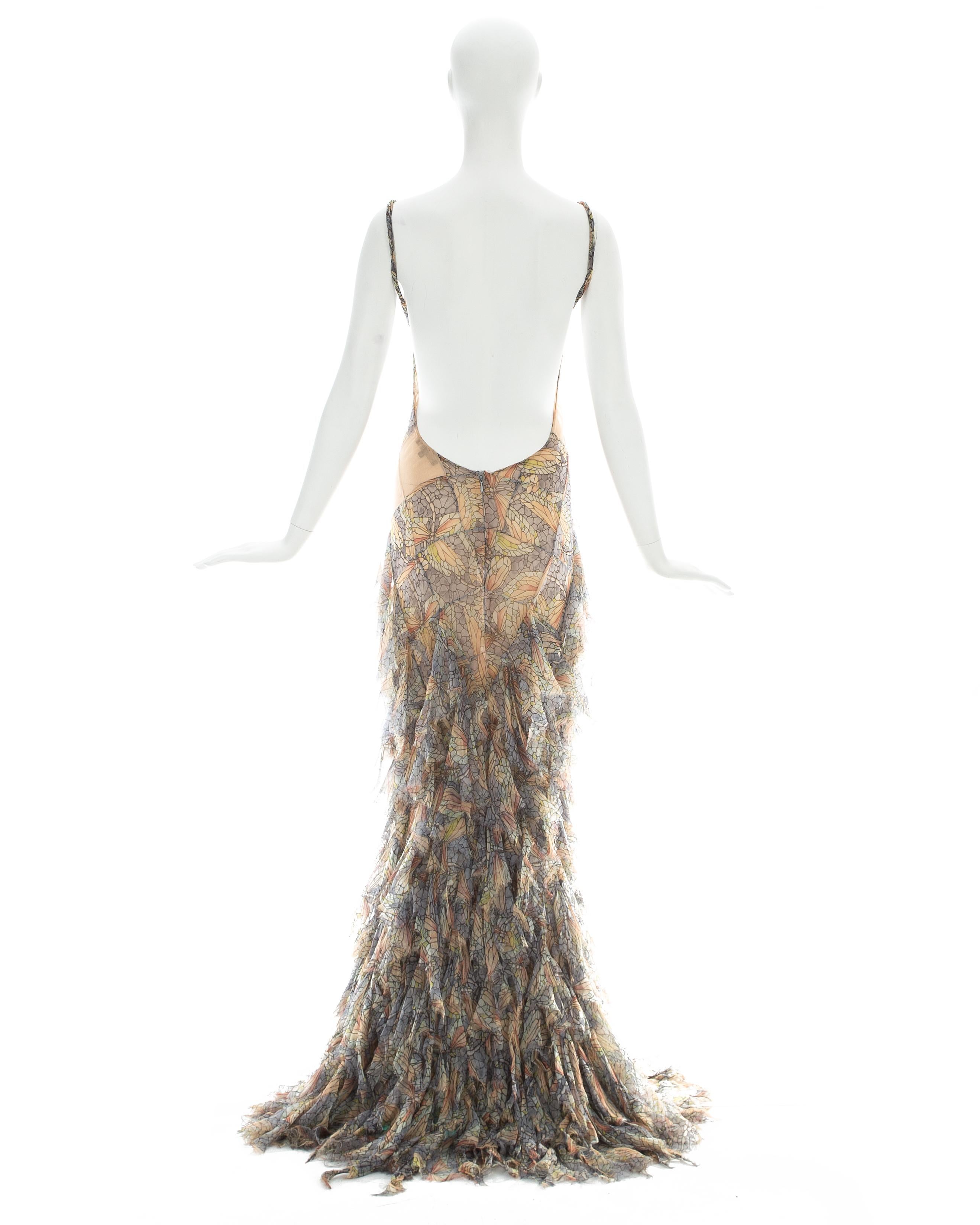 Alexander McQueen pastel printed silk chiffon patchwork evening dress, ca. 2004 4