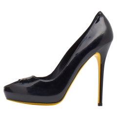 Alexander McQueen Patent Leather Peep Toe Pumps Size 40
