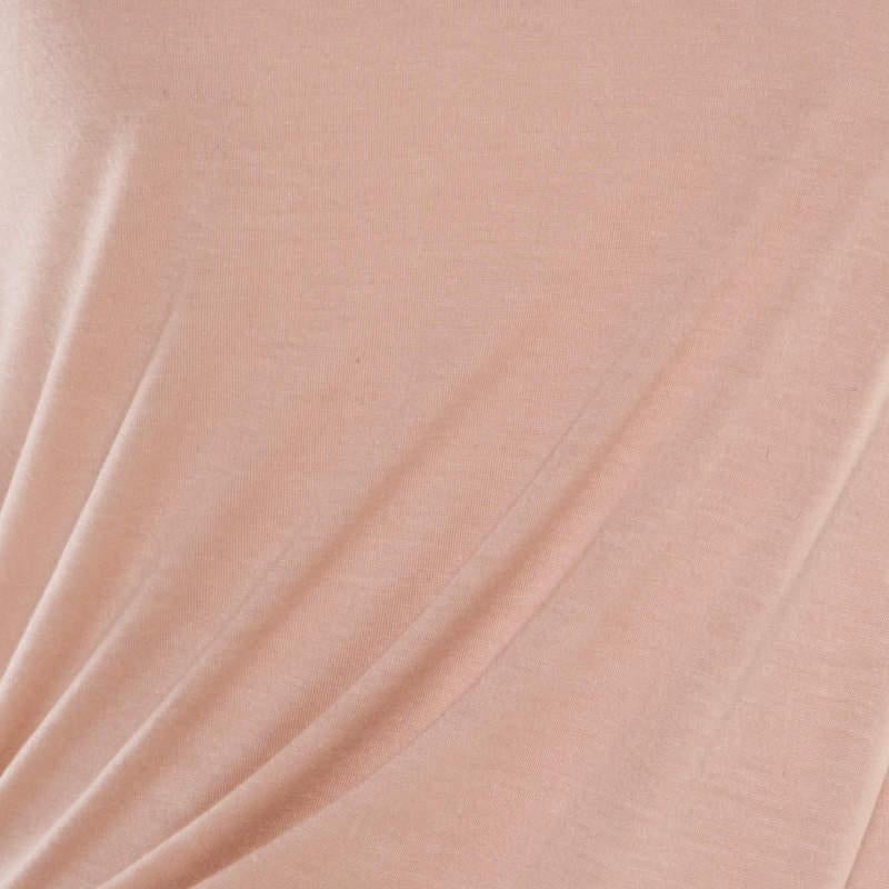 Alexander McQueen Peach Modal Jersey Layered Asymmetric Sleeveless Top M For Sale 1