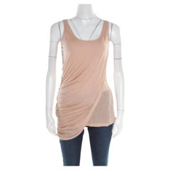 Alexander McQueen Peach Modal Jersey Layered Asymmetric Sleeveless Top M