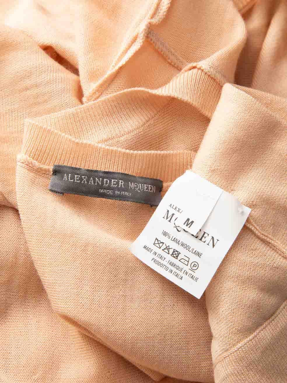 Alexander McQueen Peach Ruffle Long Sleeve Top Size M In Excellent Condition In London, GB