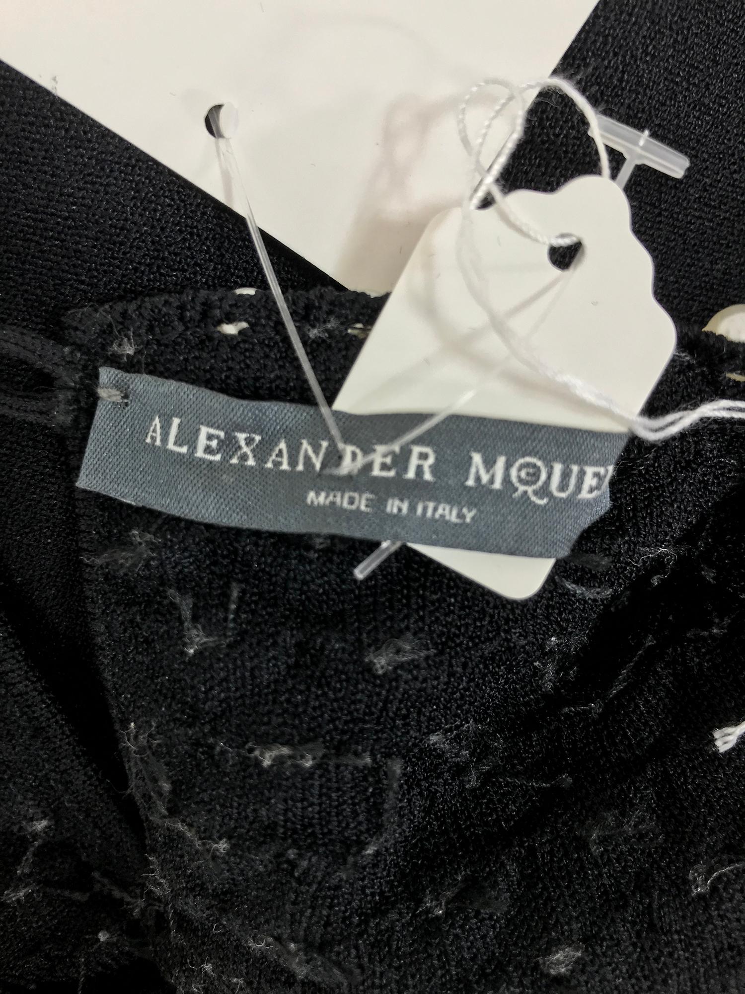 Alexander McQueen Pearl Bodice Sleeveless Peplum Top in Black 4