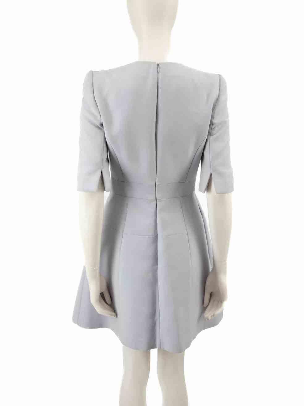 Alexander McQueen Periwinkle V Neckline Dress Size S In Good Condition For Sale In London, GB