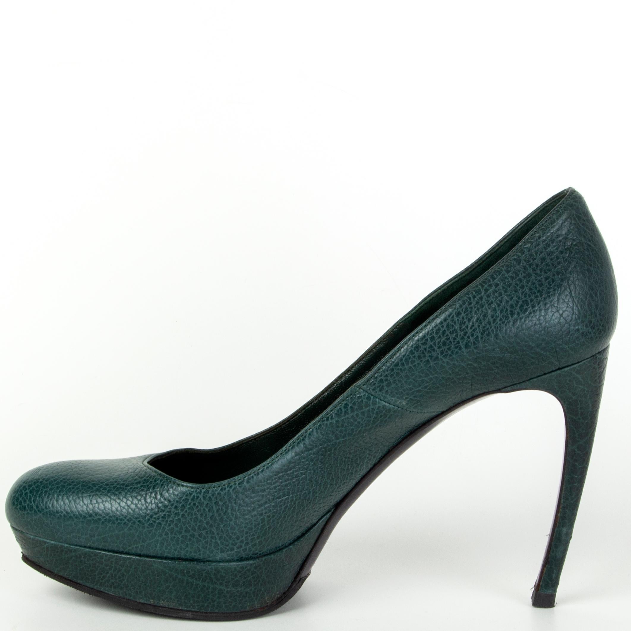 dark green platform heels