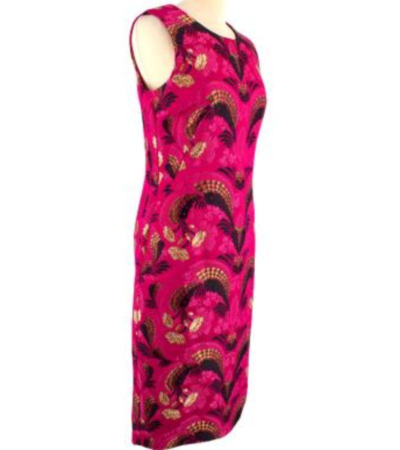 Alexander McQueen Pink and Gold Jacquard Fitted Dress In Excellent Condition For Sale In London, GB