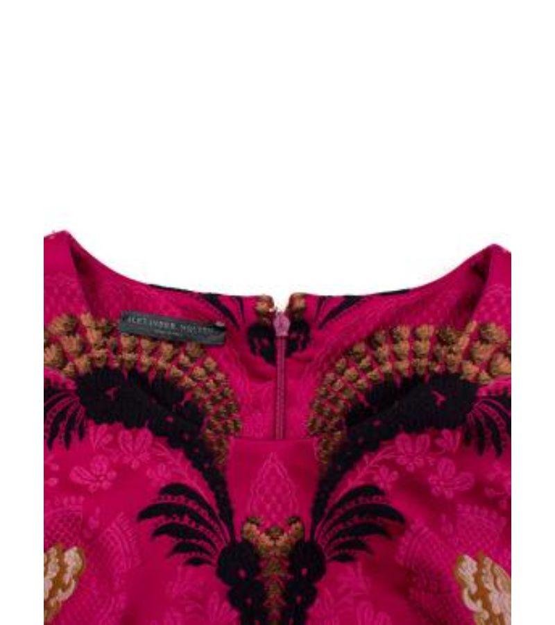 Alexander McQueen Pink and Gold Jacquard Fitted Dress For Sale 1