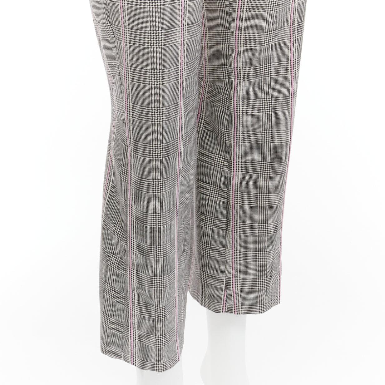 ALEXANDER MCQUEEN pink check 100% virgin wool low waist C-cut trousers IT38 XS 2