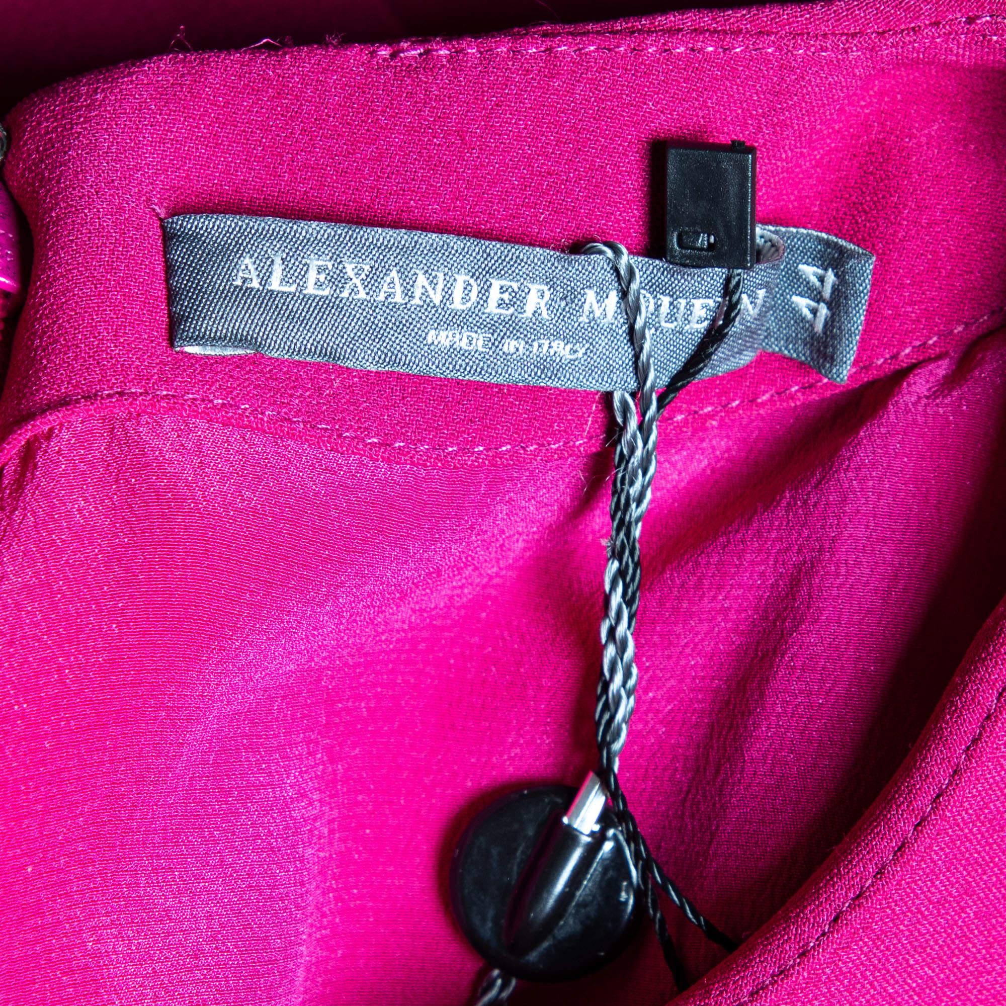 Women's Alexander McQueen Pink Crepe Ruffled Tiered Mini Dress M