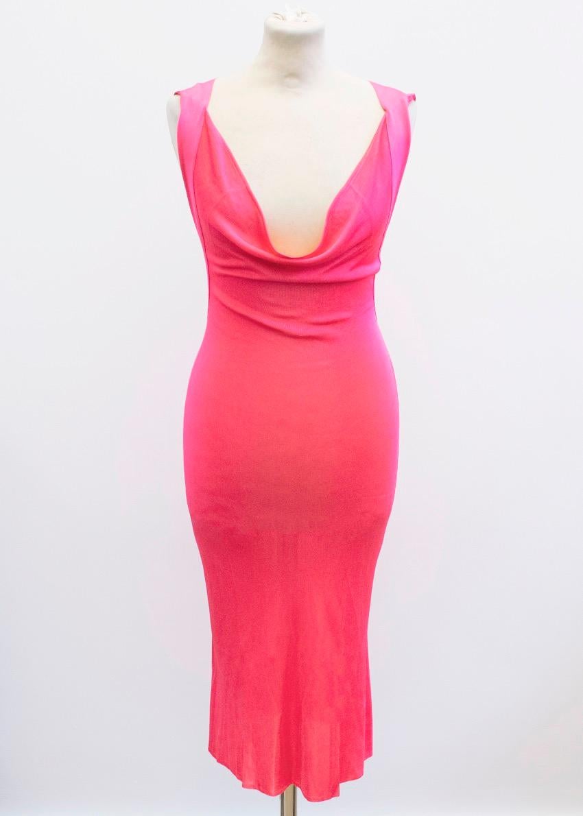 Alexander McQueen pink cross back dress. 

- Double straps crossed in the back. 
- Layered scoop neck. 
- Low back. 
- Fitted. 
- Light weight material.

Please note, these items are pre-owned and may show signs of being stored even when unworn and
