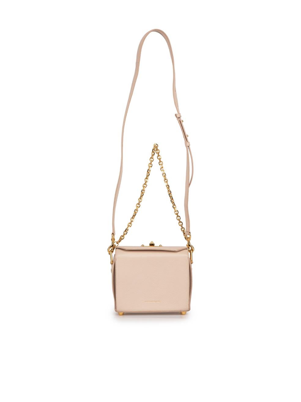 Beige Alexander McQueen Pink Leather Box 19 Crossbody Bag