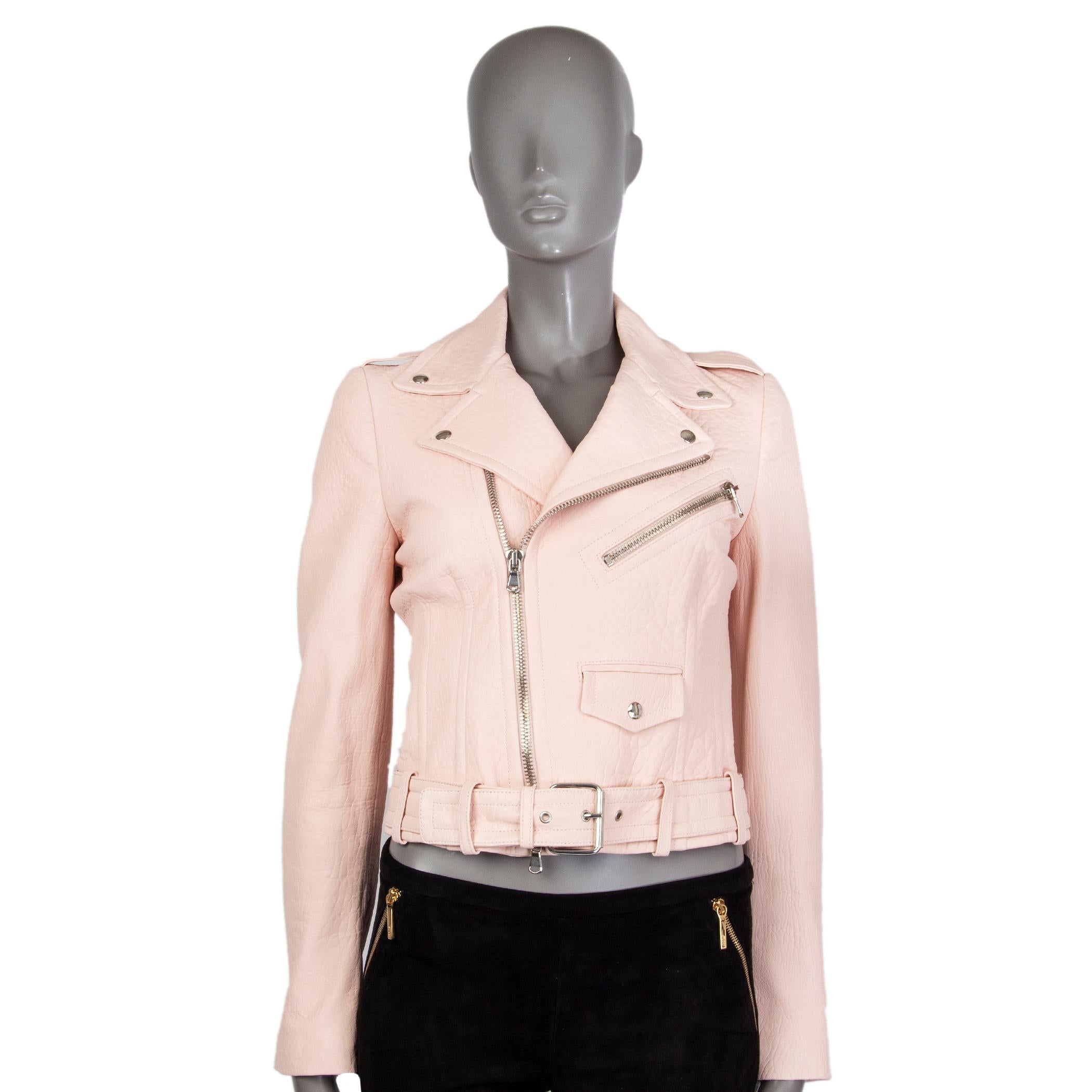pale pink leather jacket
