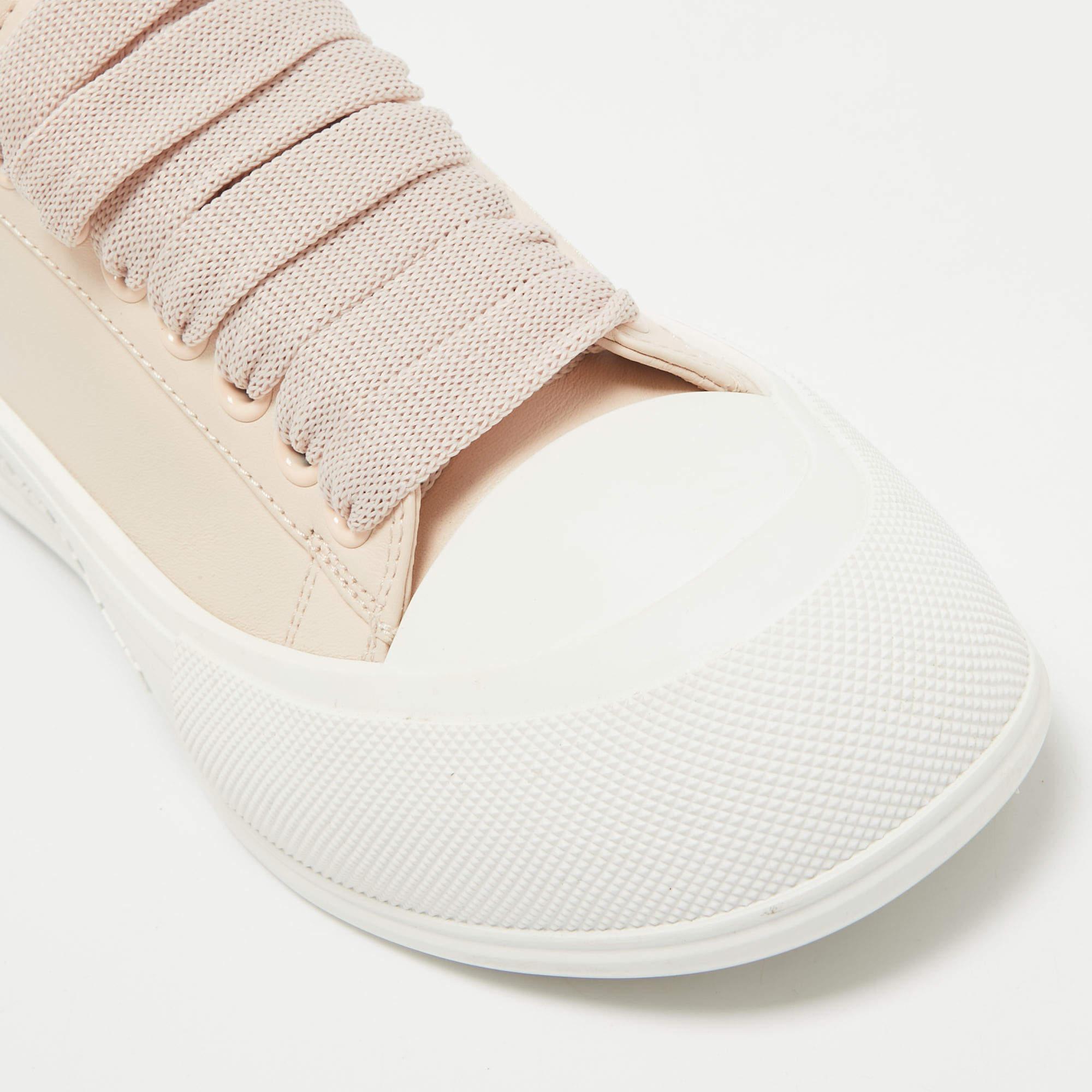 Alexander McQueen Rosa Leder-Decken-Plimsoll-Turnschuhe aus Leder Größe 40 2
