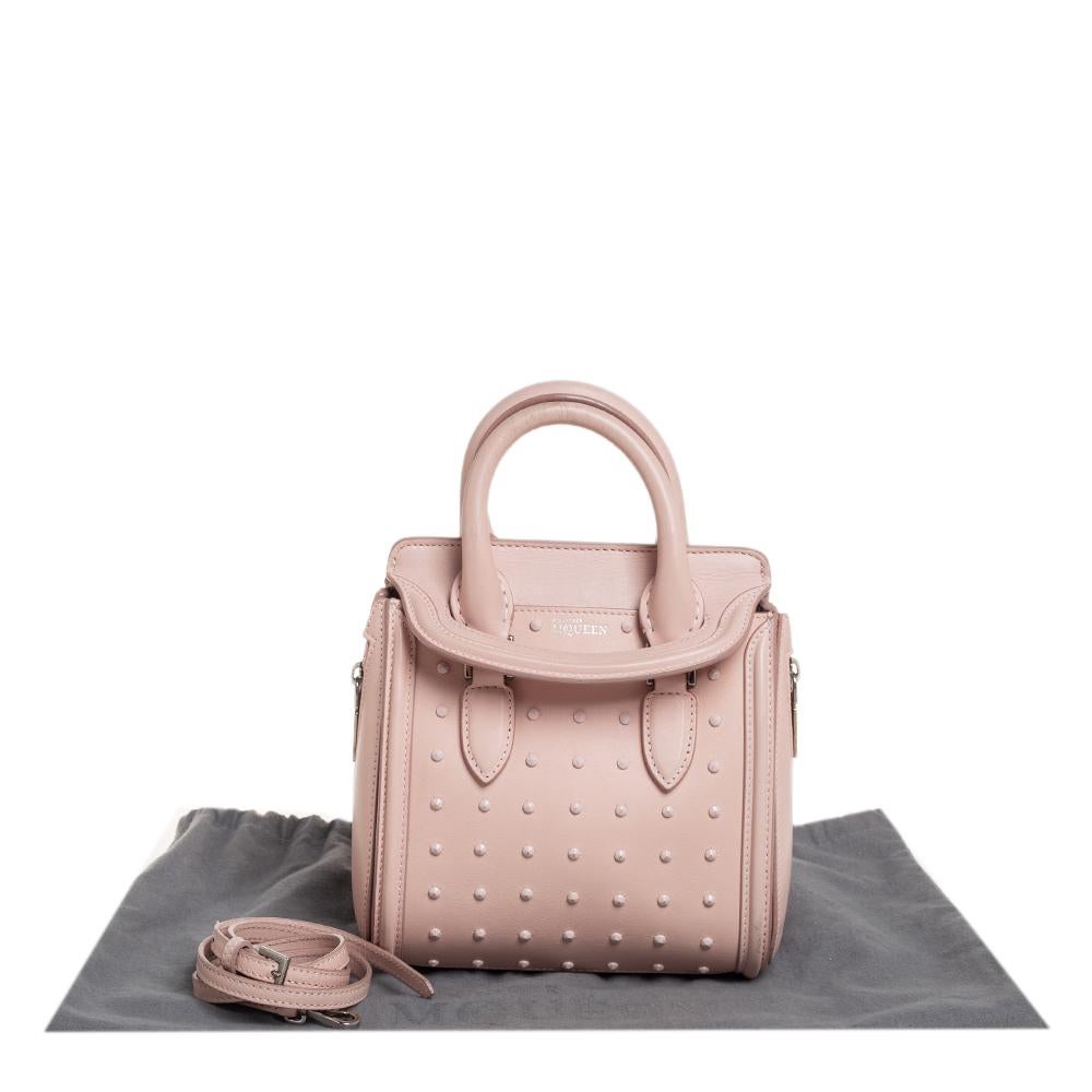 Alexander McQueen Pink Leather Mini Studded Heroine Shoulder Bag 8