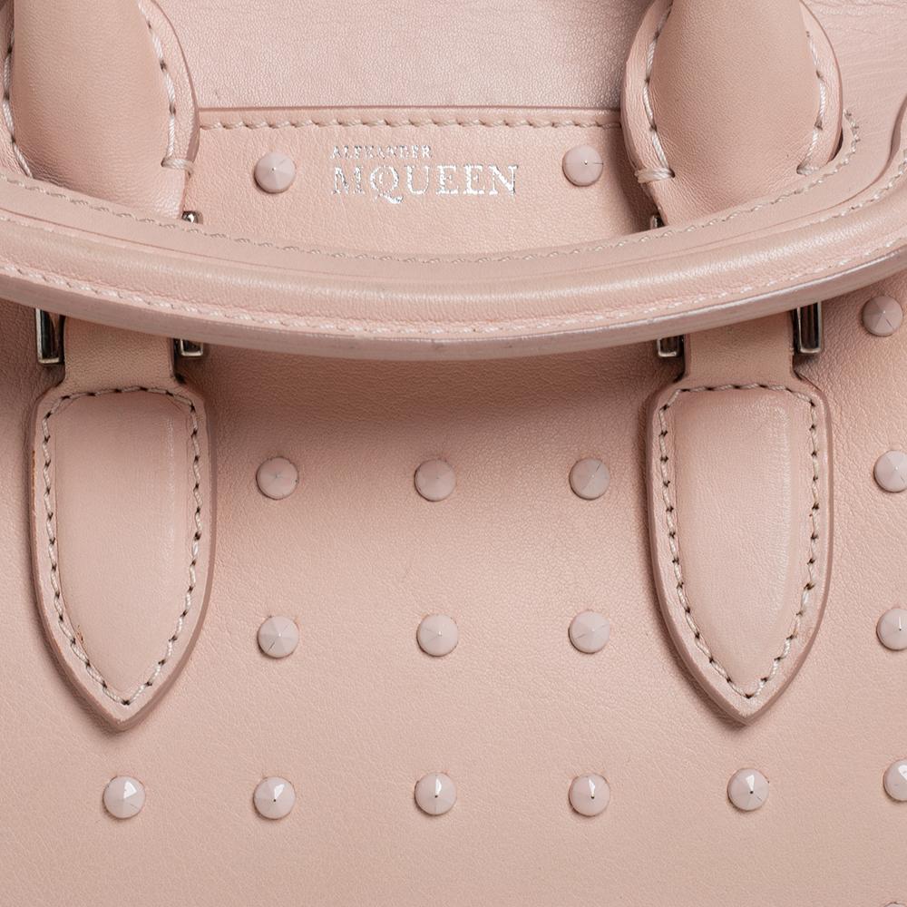 Alexander McQueen Pink Leather Mini Studded Heroine Shoulder Bag 3
