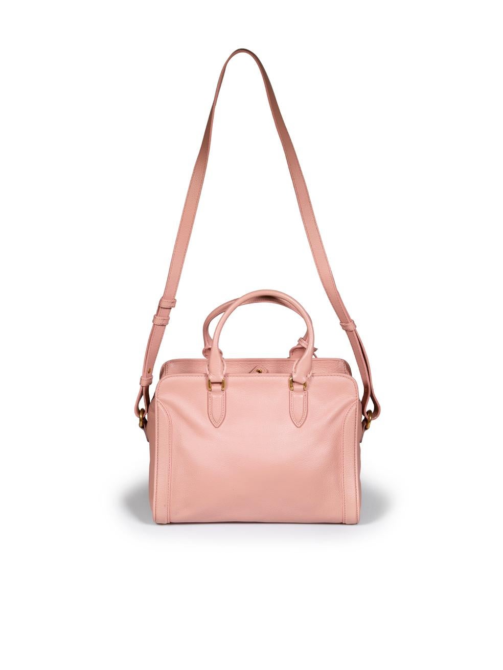 Alexander McQueen Pink Leather Skull Padlock Handbag In Good Condition For Sale In London, GB