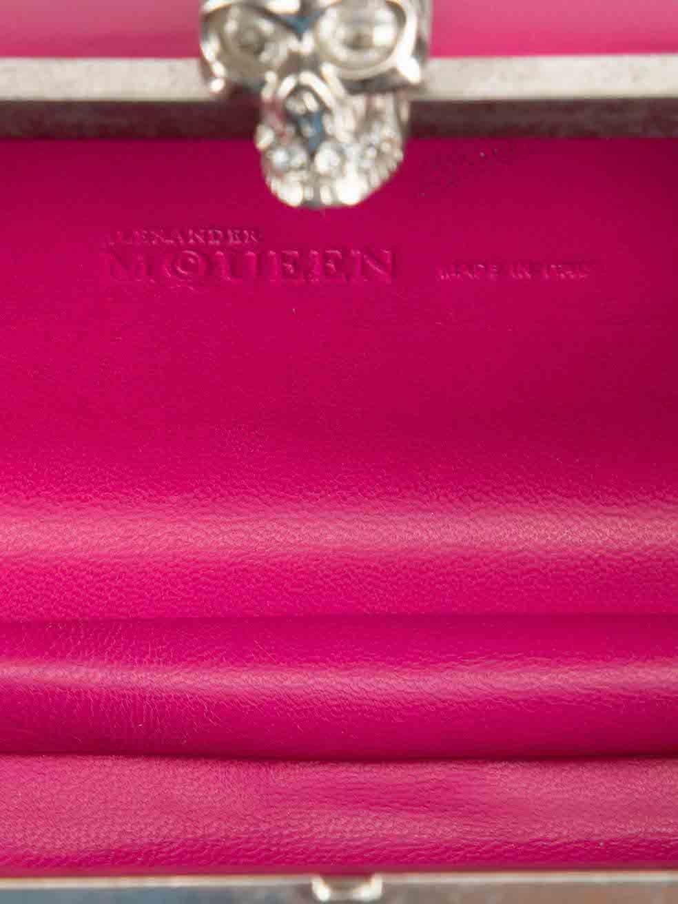 Alexander McQueen Pink Leather Spike Skull Clutch 1