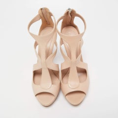 Alexander McQueen Pink Leather Strappy Platform Sandals Size 41